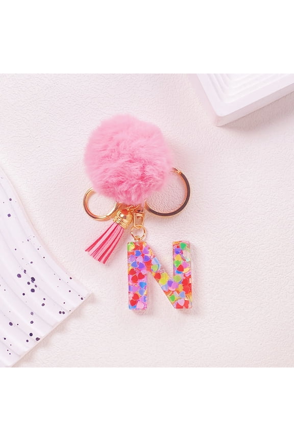 Personalized Initial Letter Keychain Stainless Steel Gold Silver Rose Custom Name Alphabet Key Ring for Women Men Backpack Purse Car Keys Gift Boxed with Velvet Pouch and