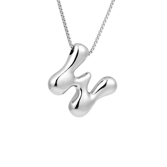 Personalized Initial Letter Necklace for Women and Moms, Silvery Alloy Pendant Jewelry, Custom Name or Letter Accessory, Elegant Gift for Her, Birthday or Special Occasion Necklace