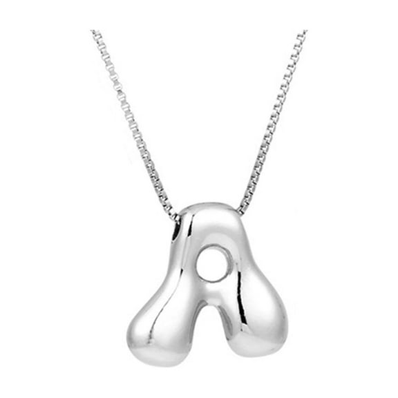 Personalized Initial Letter Necklace for Women and Moms, Silvery Alloy Pendant Jewelry, Custom Name or Letter Accessory, Elegant Gift for Her, Birthday or Special Occasion Necklace
