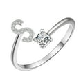 thumbnail image 1 of Personalized Initial Letter Ring for Women Adjustable Silver Jewelry Gift, 1 of 3
