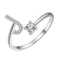 thumbnail image 1 of Personalized Initial Letter Ring for Women Adjustable Silver Jewelry Gift, 1 of 3