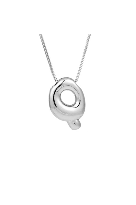 Personalized Initial Necklace for Her, QQZ Silvery Electroplated Alloy Letter Necklace, Custom Mom Gift with 12g Lightweight Design for Special Occasions