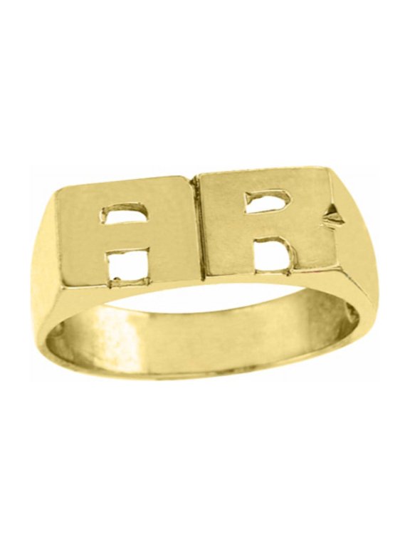 Personalized Initial Ring - Name Ring Unisex Block Style 6mm 14K Yellow or 14K White Gold. Special Order, Made to Order. PLR016Y