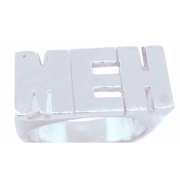 Personalized Initial Ring - Name Ring Unisex Block Style 8mm 14K Yellow or 14K White Gold.  Special Order, Made to Order. PLR019BW