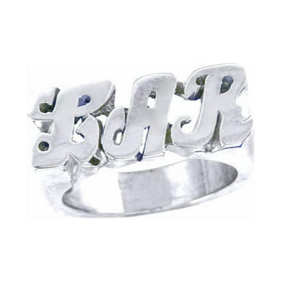 Personalized Initial Ring - Name Ring Unisex Script Style 6mm 14K Yellow or 14K White Gold. Special Order, Made to Order. PLR017W