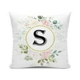 Personalized Initial Throw Pillow Cover Flowers Letter S,Pillow Case