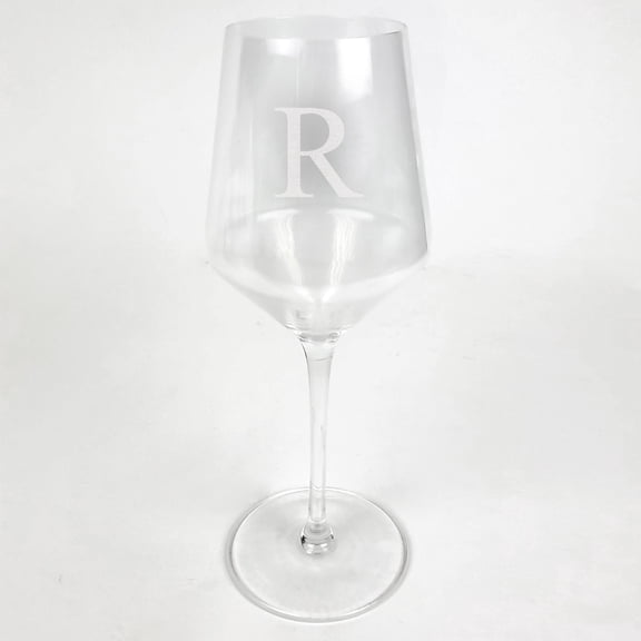 Personalized Initial White Wine Estate Glass