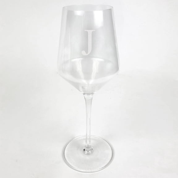 Personalized Initial White Wine Estate Glass
