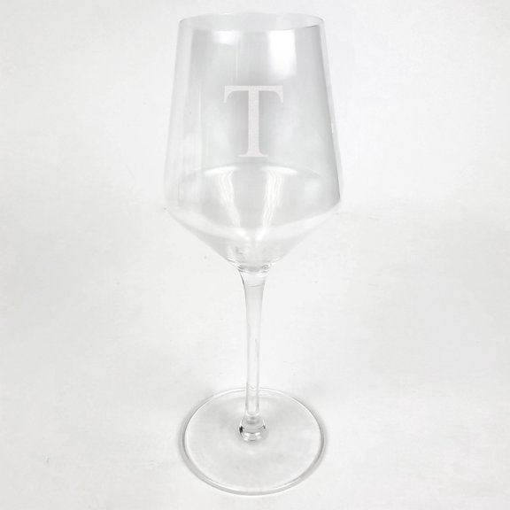 Personalized Initial White Wine Estate Glass