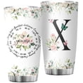 thumbnail image 1 of Personalized Initial X Tumbler 20oz, Monogrammed Gift for Women Birthday Mothers Day Religious Gift, Personalized Christian Gift for Women Initial Coffee Mug, 1 of 5