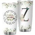 thumbnail image 1 of Personalized Initial Z Tumbler 20oz: Monogrammed Christian Gift for Women – Birthday Mother's Day Religious Inspiration – Custom Coffee Mug with Elegant Design, 1 of 6