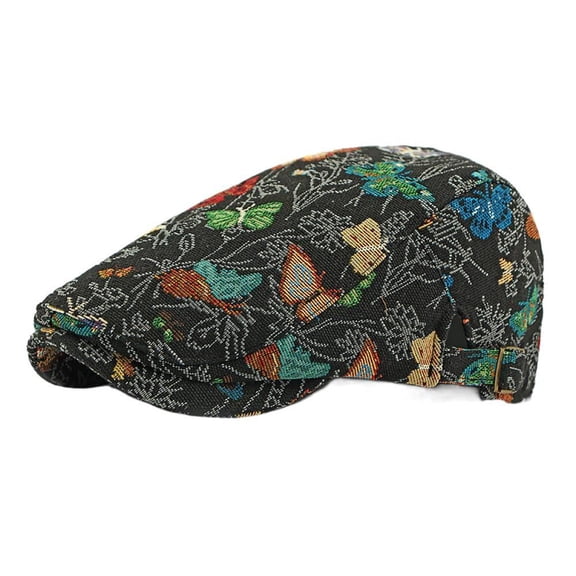 Personalized Jacquard Hat for Women British Retro Beret Shopping Casual Forward Hat Artistic Ethnic Style Duckbill Cap Trendy