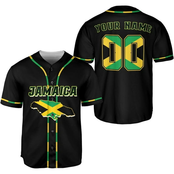 Personalized Jamaica Baseball Jersey Shirt, Custom Team Name Jamaican Baseball Jersey for Men and Women, Jamaica Country (XL)