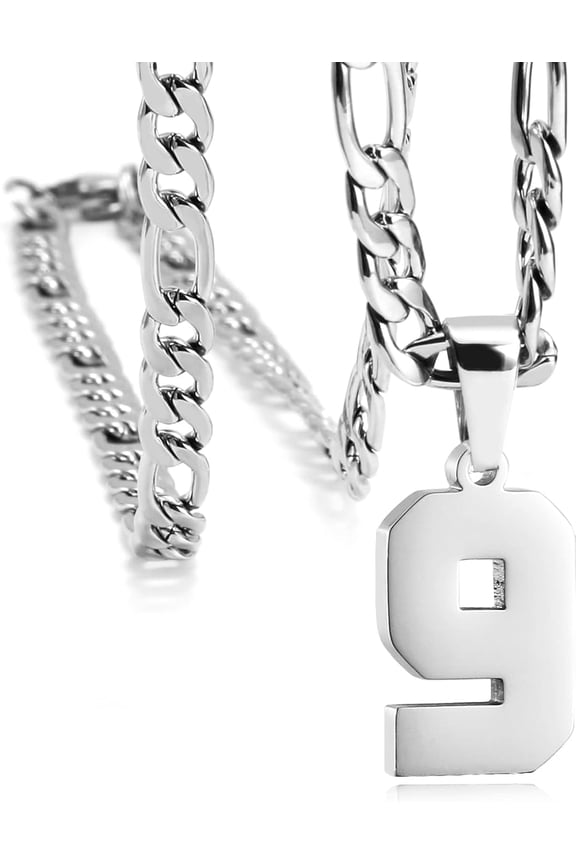 Personalized Jersey Number Necklaces for Mens,Athletes Stainless Steel Sport Number Pendant Chain for Mens Baseball/Basketball/Football Team Inspiration Jewelry with Gifts