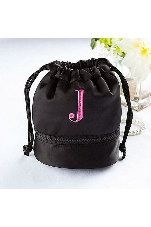 Personalized Jewelry Pouch, Pink Initial