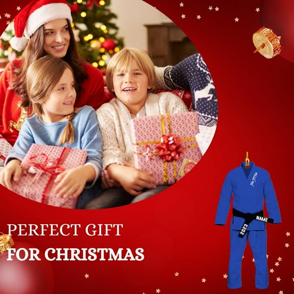 Personalized Jiu Jitsu Ornament Brazilian Jiu Jitsu Gift Hanging for Men Jiu Jitsu Custom Name Jiu Jitsu Christmas Ornament for Xmas 2025 Gift for Sensei Instructor Ornaments (Style 4) - 3554 (White)