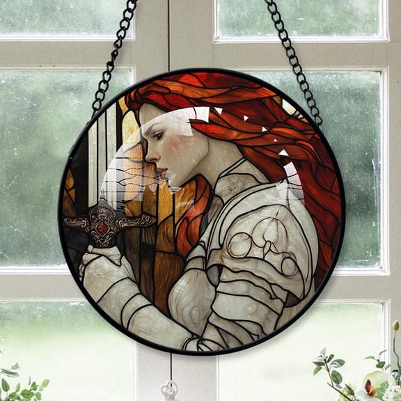 Personalized Joan Suncatcher Stained Glass, Joan Stained Glass Window Hanging Joan Sun Catchers Indoor Window Décor MrkZ7f
