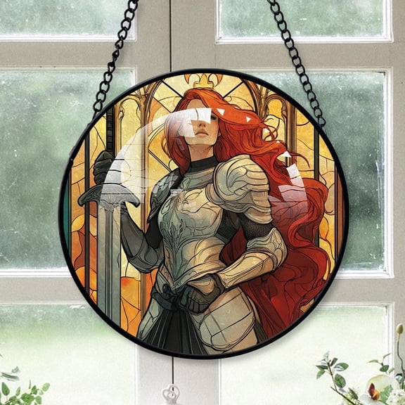 Personalized Joan Suncatcher Stained Glass, Joan Stained Glass Window Hanging Joan Sun Catchers Indoor Window Décor dU90zm