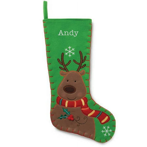 Personalized Joyful Christmas Stocking, Available in 4 Cute Characters