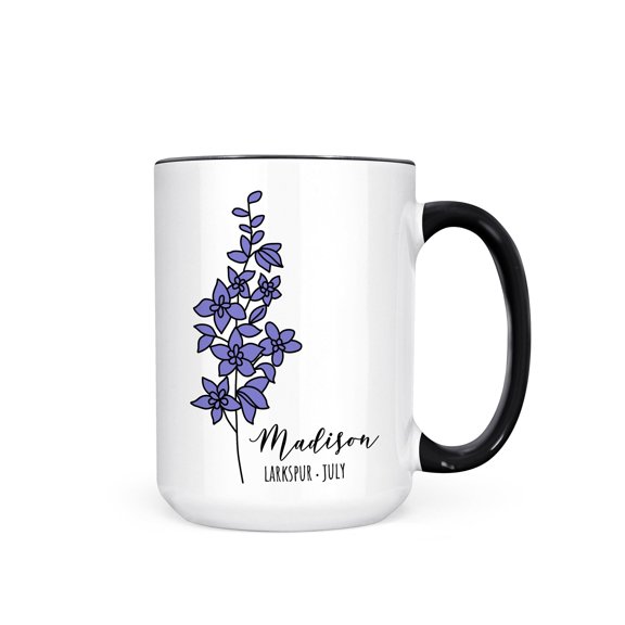 Personalized July Birth Flower Mug July Birth Flower Gift July Birth Flower Cup July Birth