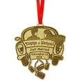 thumbnail image 1 of Personalized Just Married Both Sided Wood Engraved Ornament Hanging With Gift Box -First Christmas Wedding Gift, 1 of 1
