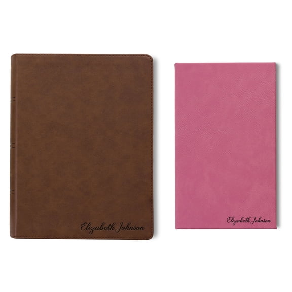 Personalized KJV Bible & Prayer Journal Set, Single-Column Wide-Margin Bible, Custom Engraved with Name, Christian Gift, Baptism Gift