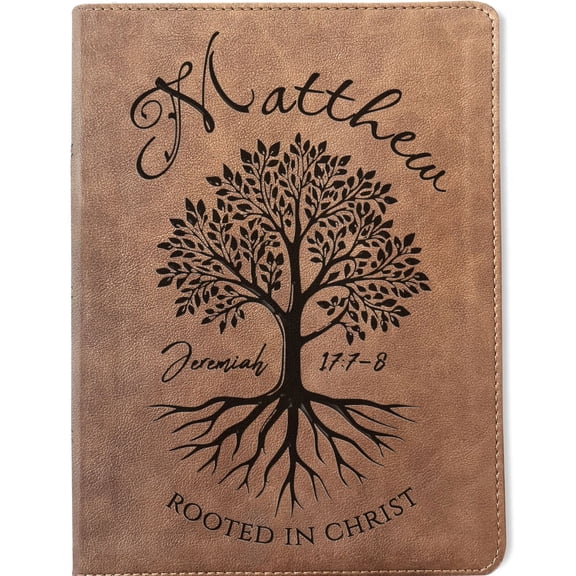 Personalized KJV Wide-Margin Bible, Custom Engraved Name, Rooted in Christ Tree Design, Christian Gift, Bible Gifts for Her, Gifts for Him