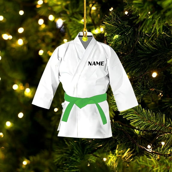 Personalized Karate Ornament Karate Uniform Ornaments Gifts for Karate Lovers Karate Gift Christmas Ornament 2025 Taekwondo Ornament Jiu Jitsu Ornament Gift for Karate (Karate 1) - 3174 (Green)