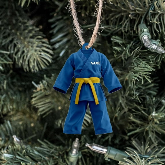 Personalized Karate Ornament Karate Uniform Ornaments Gifts for Karate Lovers Karate Gift Christmas Ornament 2025 Taekwondo Ornament Jiu Jitsu Ornament Gift for Karate (KRT18) - 3158 (Blue)