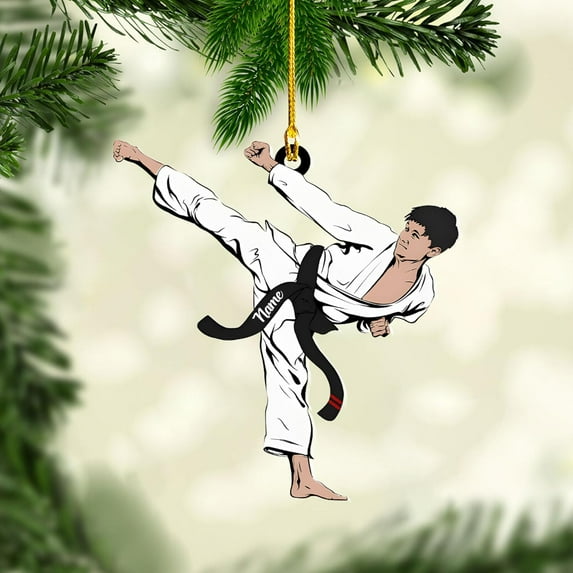Personalized Karate Ornament, Personalized Karate Uniform Acrylic Shape Flat Ornament, Custom Karate Ornament, Gifts for Karate Lovers, Karate Christmas Ornament (Style 2) - 3548 (Style3)