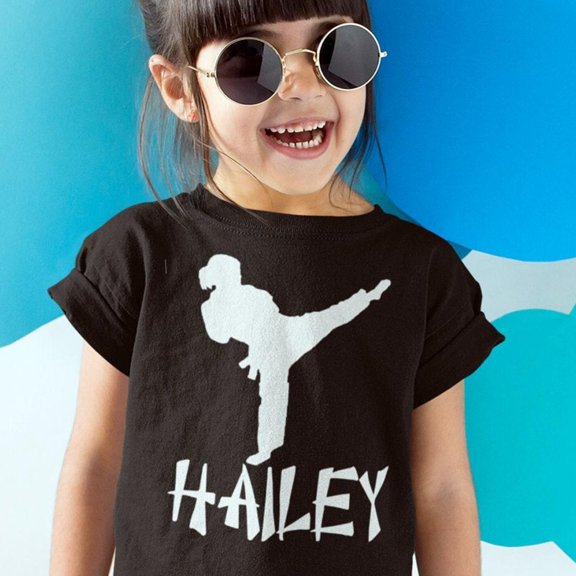 Personalized Karate Shirt Custom Name Girl Taekwondo Graphic Tee