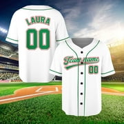 Personalized Kelly Green Red Baseball Jersey Shirt, Christmas Baseball Jersey, Baseball Player Gift, Family Baseball Jersey 2024