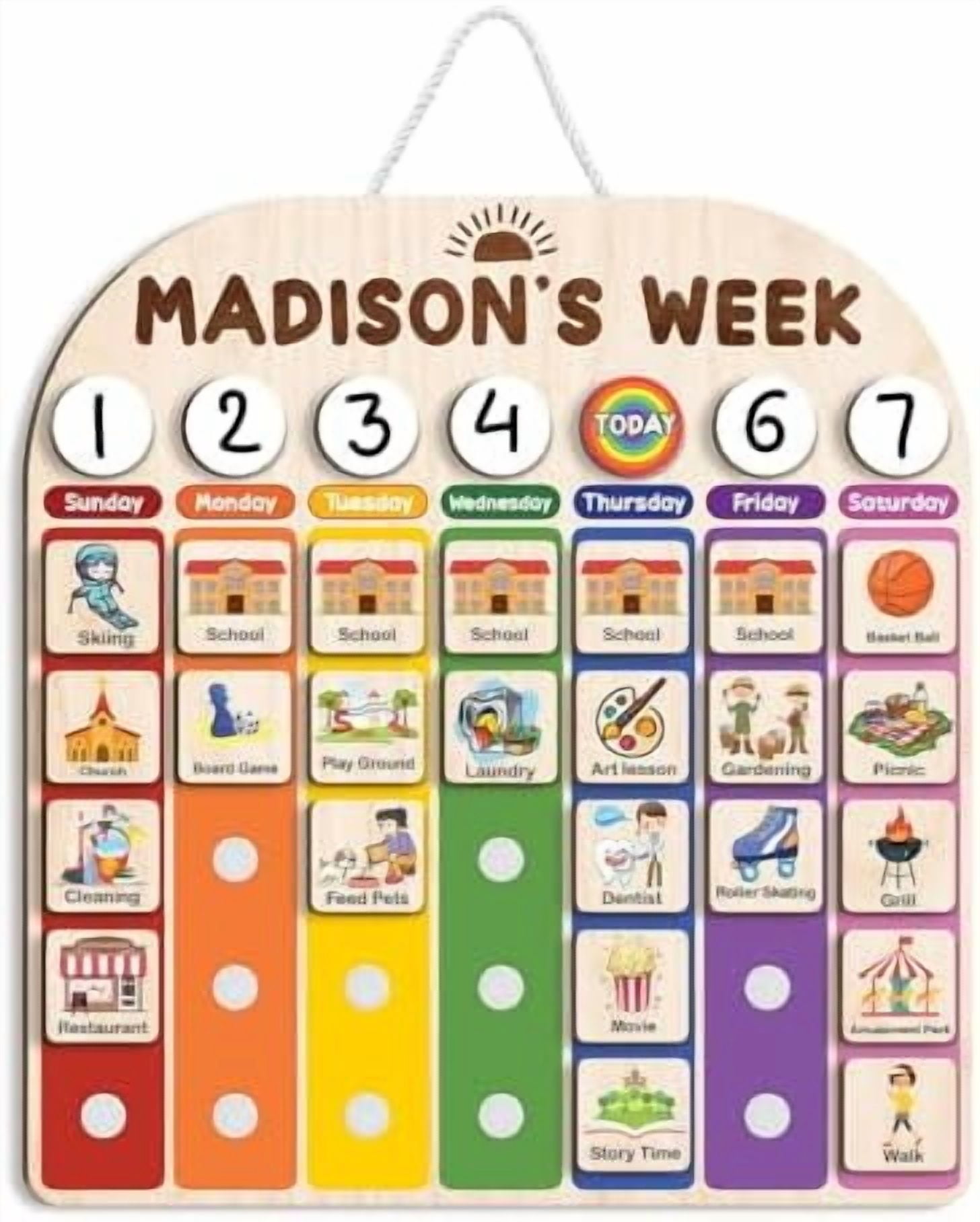 Personalized Kid Weekly Chores, Weekly Routine Chart 15x16
