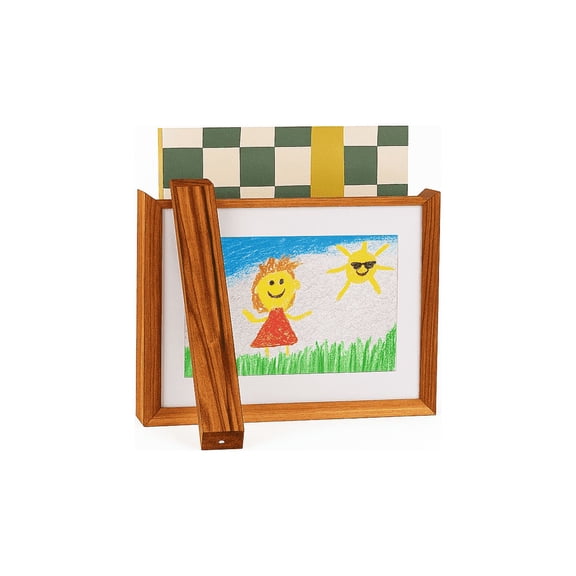 Personalized Kids Art Frame Keepsake | 100% Real Wood | Magnetic Easy Open Memory Box |Hold Over 160 Artworks, Certificate, Photos & Diploma