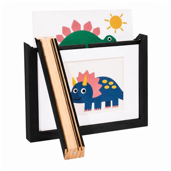 Personalized Kids Art Frame Keepsake | 100% Real Wood | Magnetic Easy Open Memory Box | Letter Size Frames | Three Colors