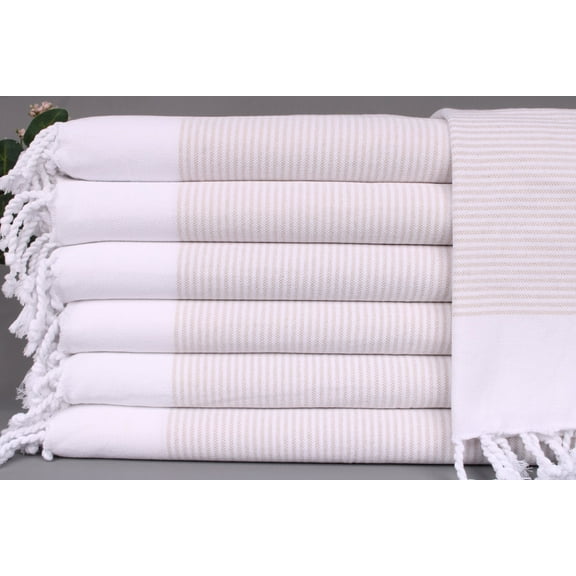 Personalized Kitchen Towel, Tea Towel Embroidery Designs, Beige Towel, Striped Towel, 18x40 Inches Turkish Towel, Turkey Towel,
