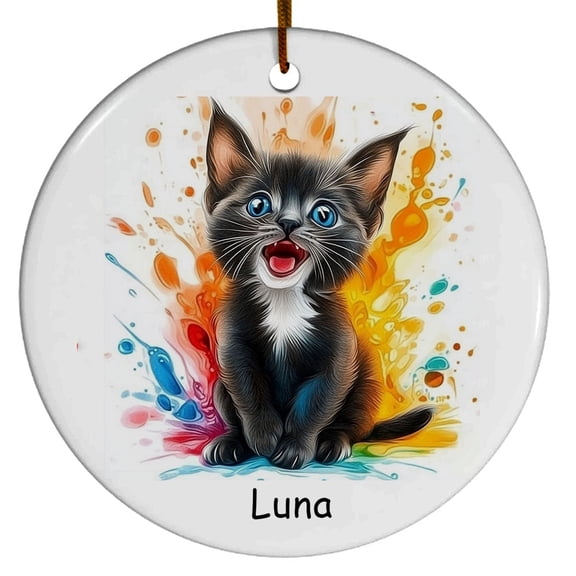 Personalized Korat Cat Christmas Ornament, Customized Ornament with Cat Name, Christmas Ornament, Gift for Mother's day, Father's day, Christmas, Birthday, Gift for Cat Lover