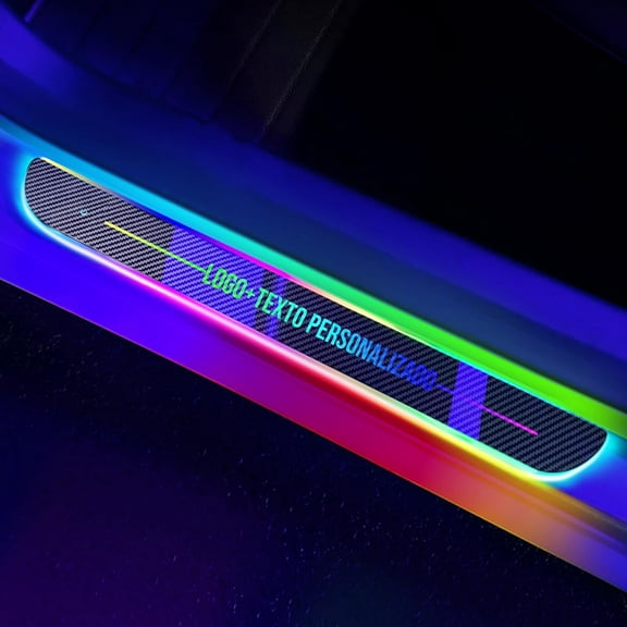 Personalized LED Door Sill Lights, Car Light with 7 RGB Colors and 12 Modes