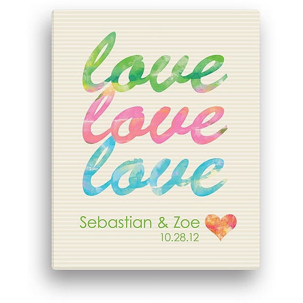Personalized LOVE LOVE LOVE 11" x 14" Canvas