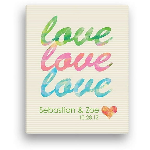 Personalized LOVE LOVE LOVE 11" x 14" Canvas