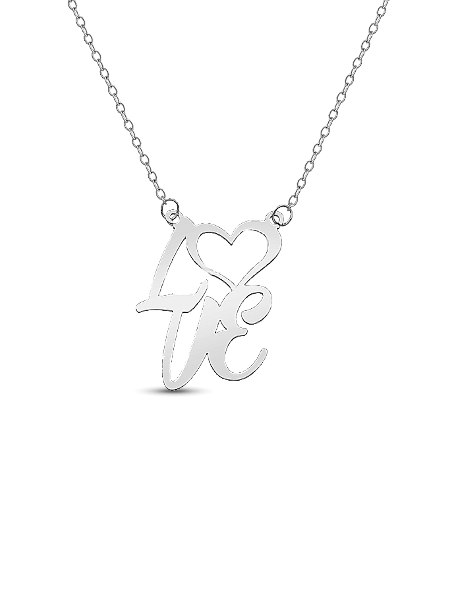 Personalized LOVE Name Necklace in Sterling Silver by Jewlster