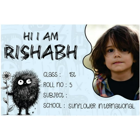 Personalized Labels with Photo 36 Pack for Water Bottles, Notebooks & Diaries With Customize Photo Vnyl Paper Decorate School Books