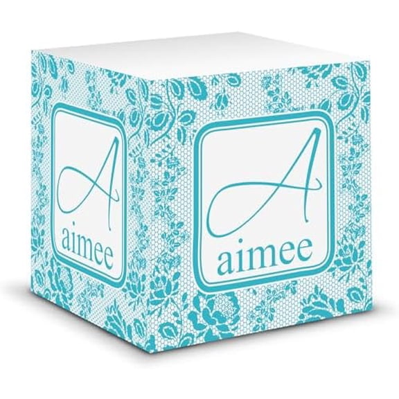 Personalized Lace Sticky Note Cube$$Office