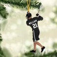 thumbnail image 1 of Personalized Lacrosse Ornament, Lacrosse Amor Shape Flat Ornament, Lacrosse Helmet Ornaments, Gifts for Lacrosse Lovers, Lacrosse Players, Lacrosse Christmas Ornament (LA 9) (Black), 1 of 7