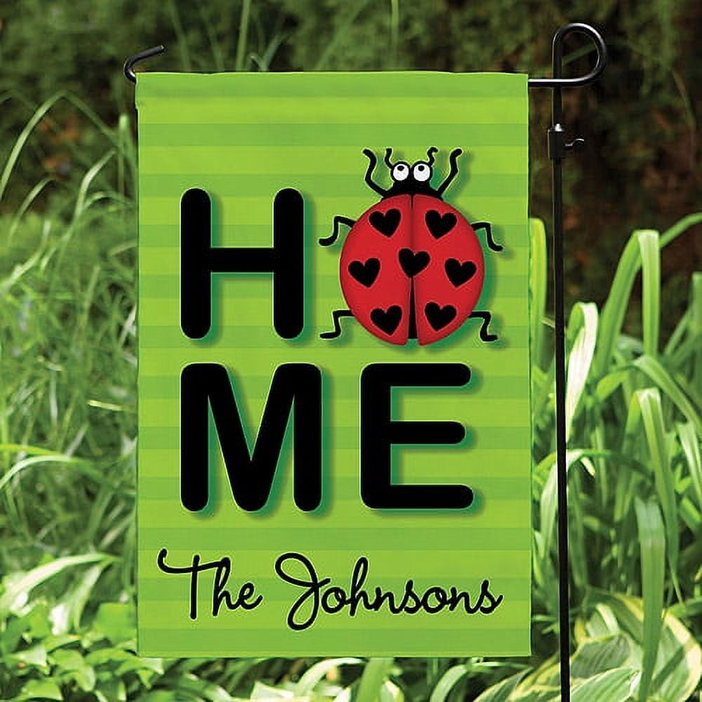 Personalized Ladybug Home Garden Flag