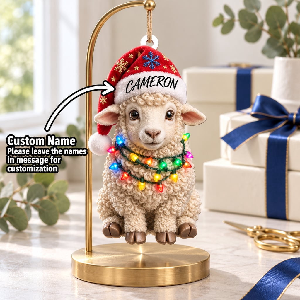Personalized Lamb Ornament Custom Name Christmas Sheep Decor Holiday ...
