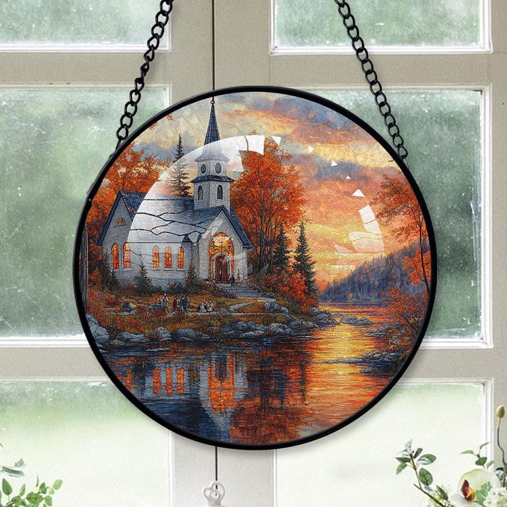 Personalized Landscape Suncatcher Stained Glass, Landscape Originally ...