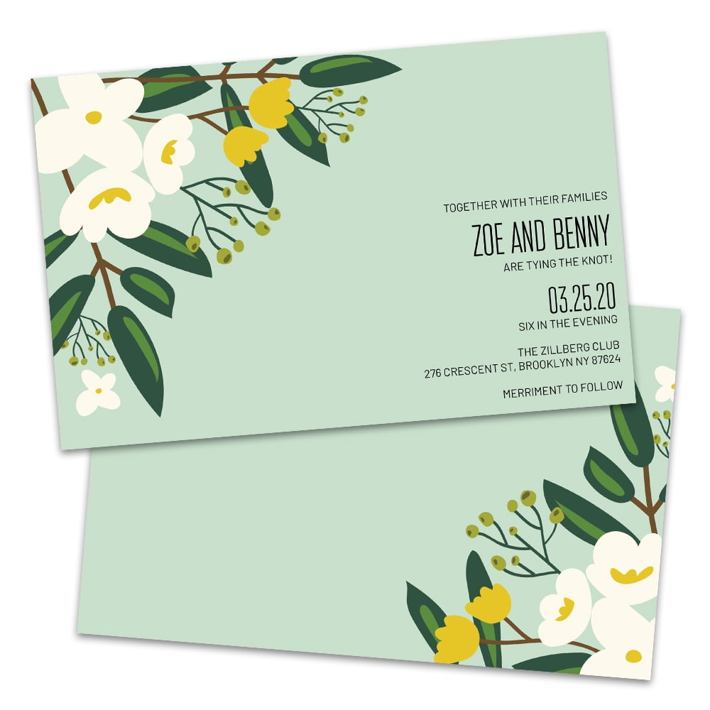 Personalized Large Floral Wedding Invitation