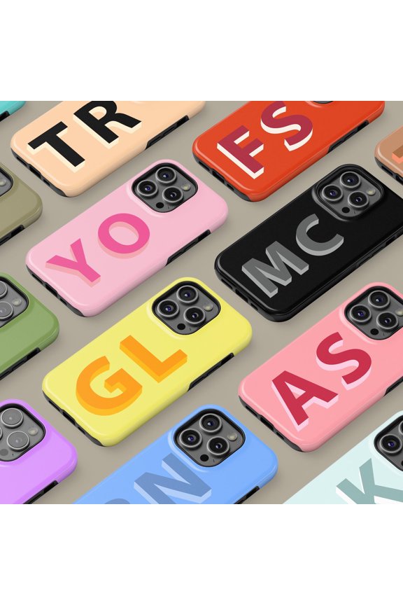 Personalized Large Initial Monogram Case for iPhone Samsung
