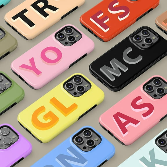 Personalized Large Initial Monogram Case for iPhone Samsung